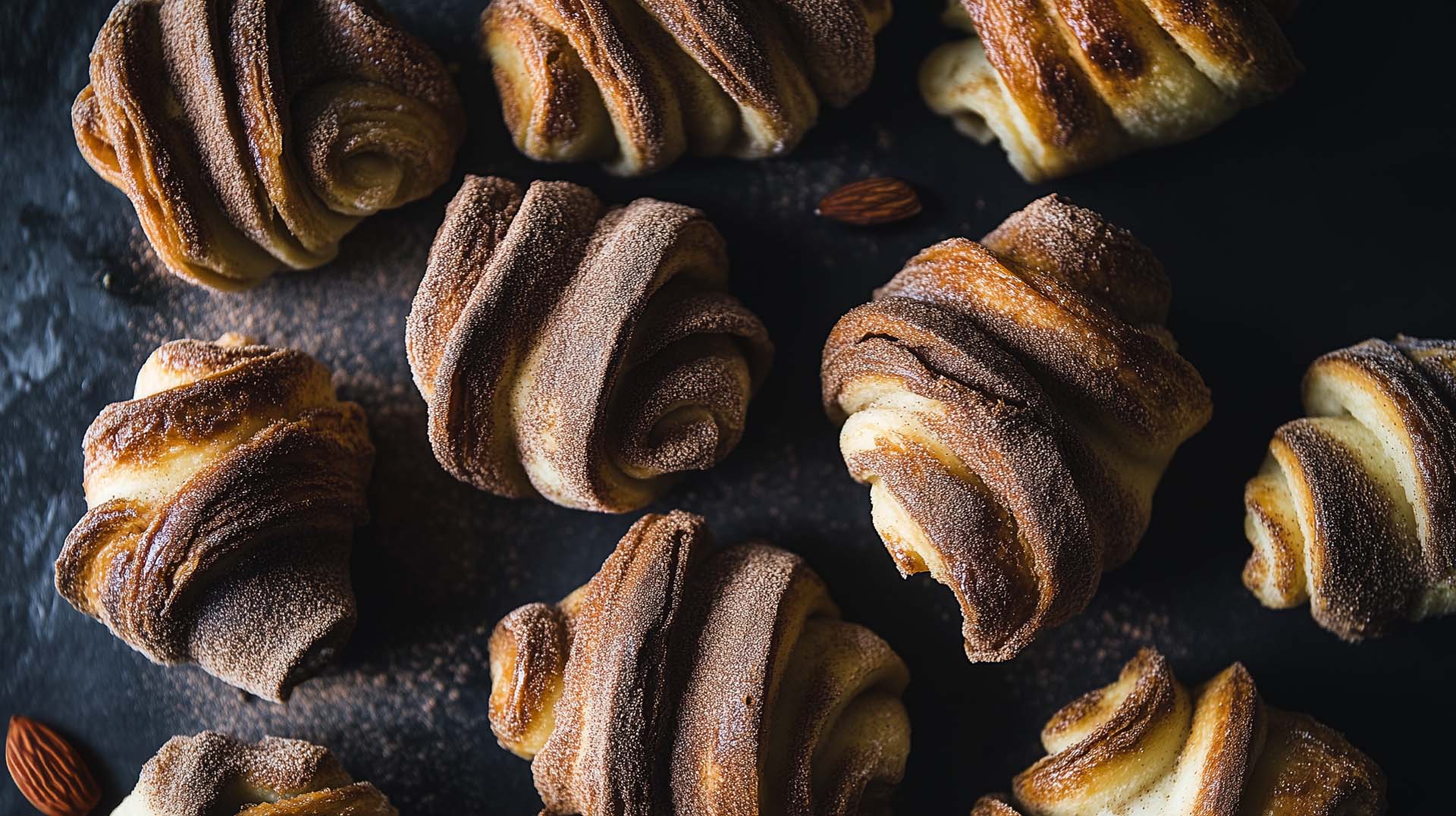 Franzbrötchen mit Apfel-Mandel Füllung