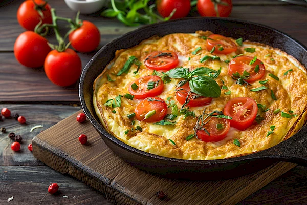 Tomate-Kürbis Porridge Omelett
