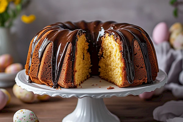 Eierlikör Gugelhupf mit Zartbitter-Ganache