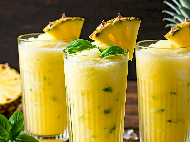 Ananas-Basilikum-Slushie