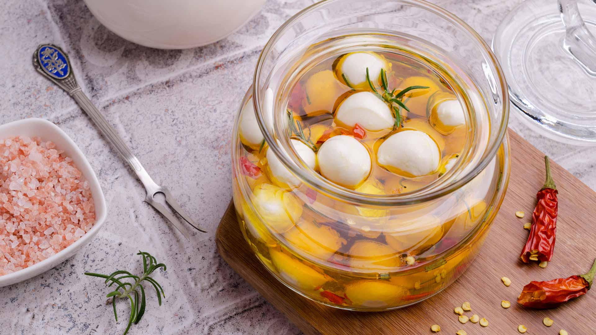 Eingelegter Mozzarella