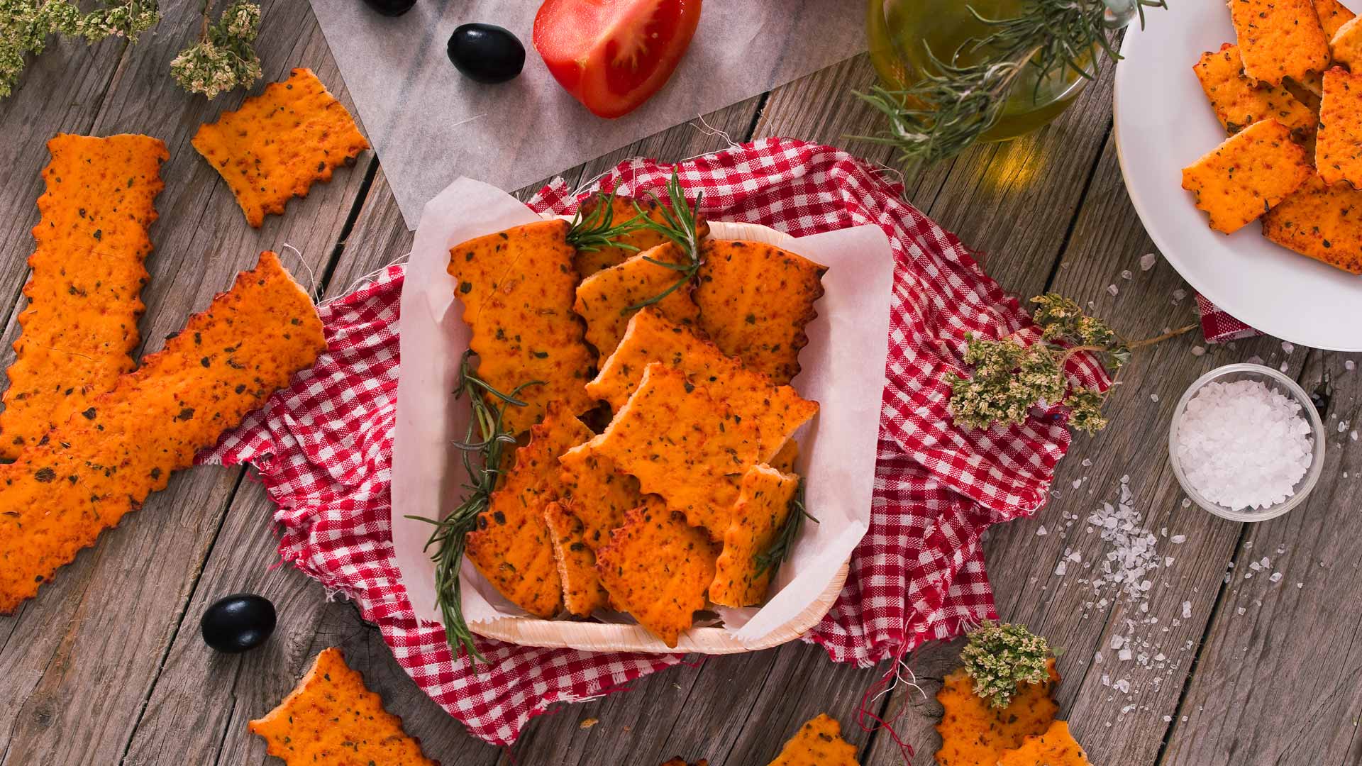 Tomaten-Rosmarin-Cracker