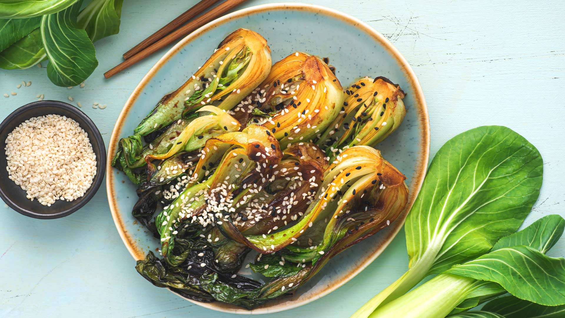 Gerösteter Sesam-Pak-Choi