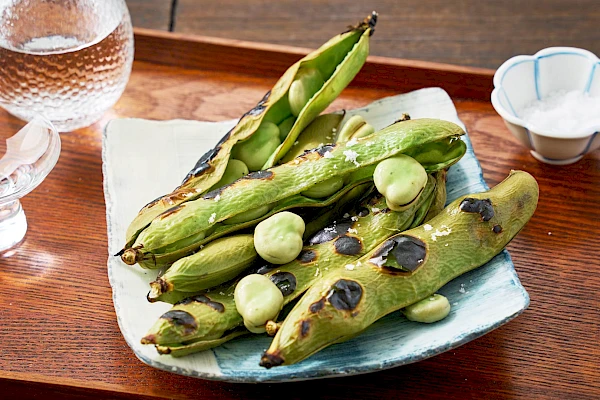 Gegrillte Fava-Bohnen