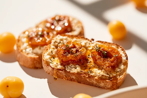 Mirabellen-Crostini mit Ziegenkäse